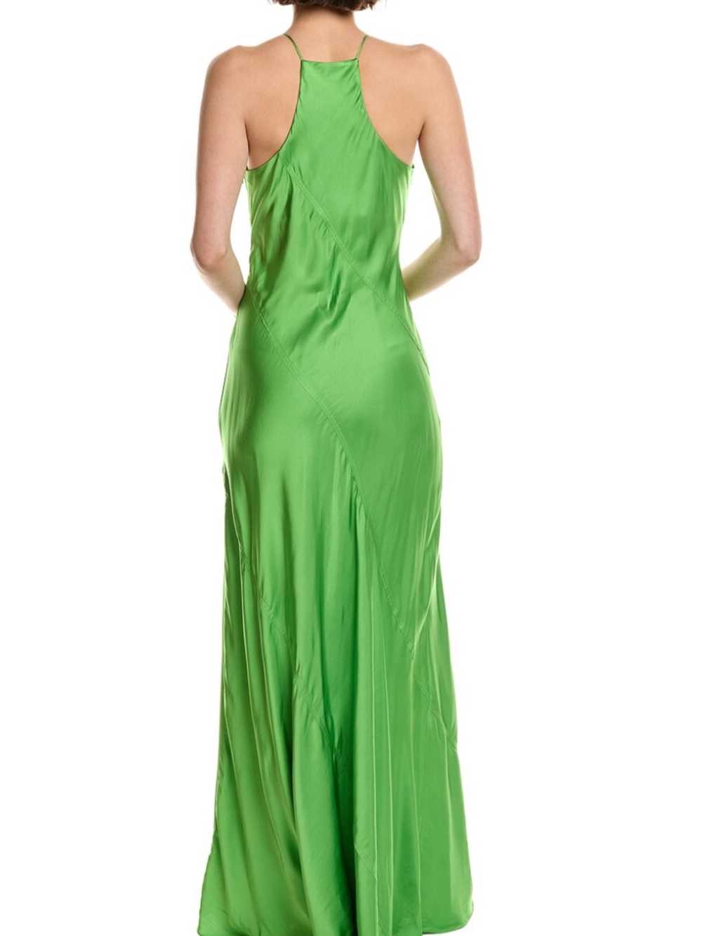 A.L.C. Lime Green Silk Halter Maxi Dress - Picture 2 of 6
